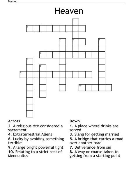 heaven Crossword Clue .